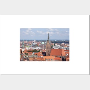 City center with Marktkirche, view from the town hall tower, Hanover, Lower Saxony, Germany Posters and Art